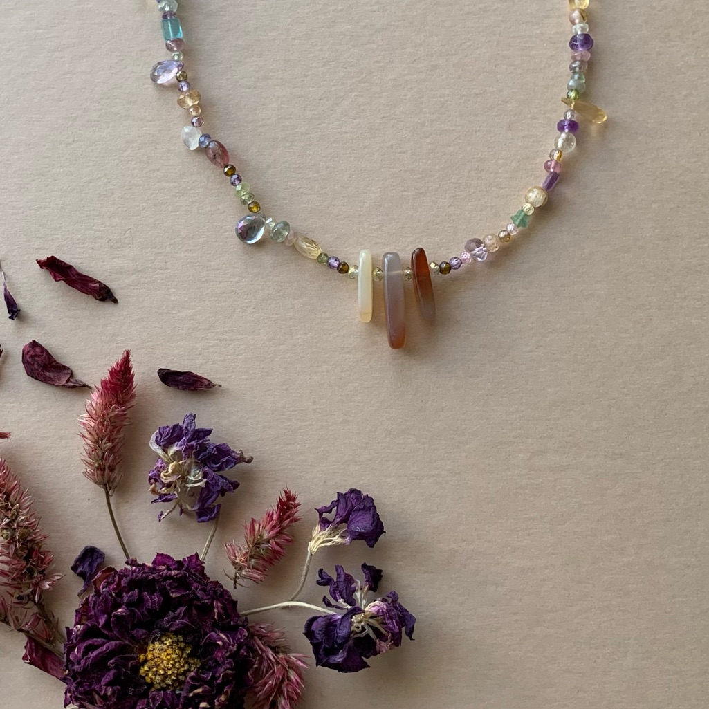 Reserved Lovely Star Genuine Gemstone Necklace
